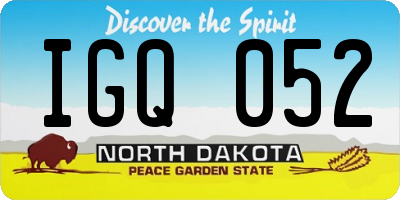 ND license plate IGQ052