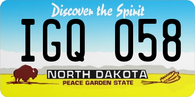 ND license plate IGQ058