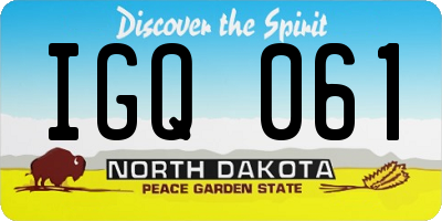 ND license plate IGQ061