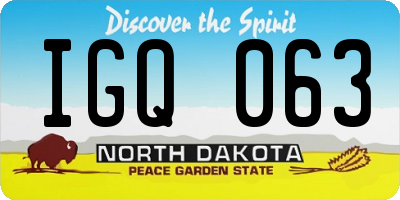 ND license plate IGQ063