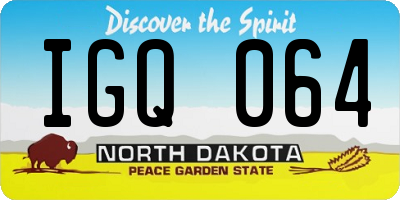 ND license plate IGQ064