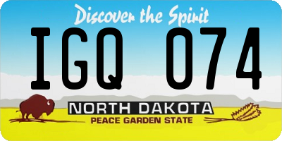 ND license plate IGQ074