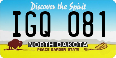 ND license plate IGQ081
