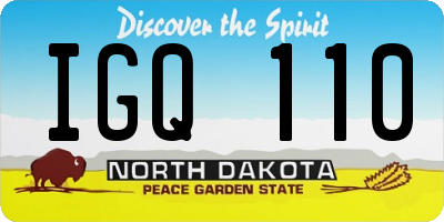 ND license plate IGQ110