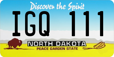 ND license plate IGQ111