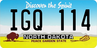ND license plate IGQ114