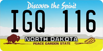 ND license plate IGQ116