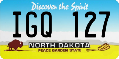ND license plate IGQ127
