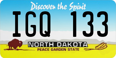 ND license plate IGQ133