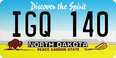 ND license plate IGQ140