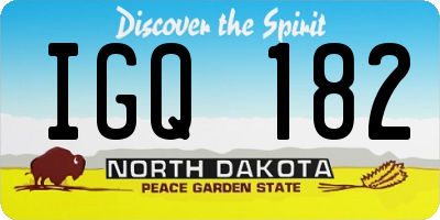 ND license plate IGQ182