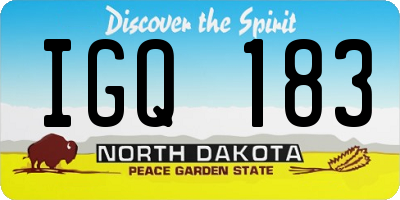 ND license plate IGQ183