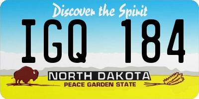 ND license plate IGQ184