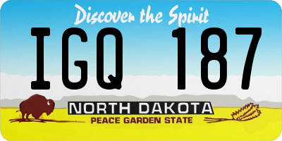 ND license plate IGQ187
