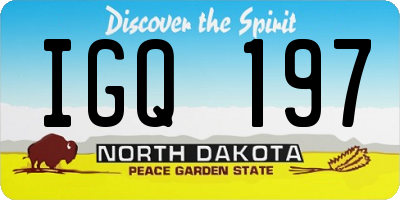 ND license plate IGQ197