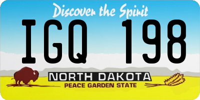 ND license plate IGQ198