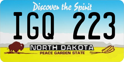 ND license plate IGQ223