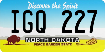 ND license plate IGQ227
