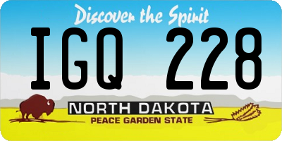 ND license plate IGQ228