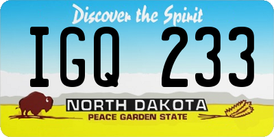 ND license plate IGQ233