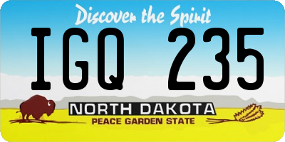 ND license plate IGQ235