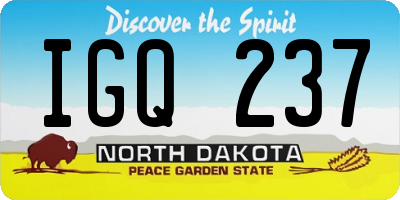 ND license plate IGQ237