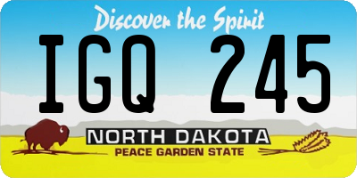 ND license plate IGQ245