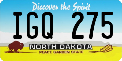 ND license plate IGQ275