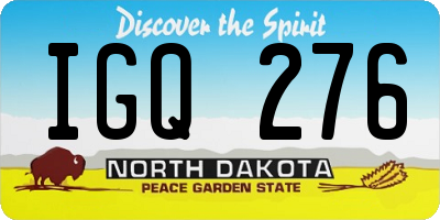 ND license plate IGQ276
