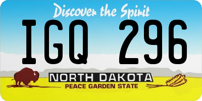ND license plate IGQ296