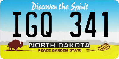 ND license plate IGQ341