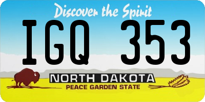 ND license plate IGQ353