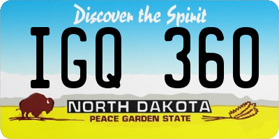 ND license plate IGQ360