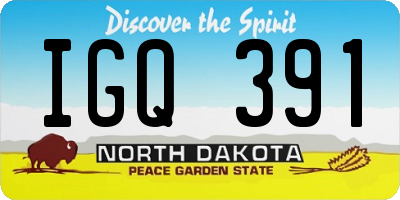 ND license plate IGQ391
