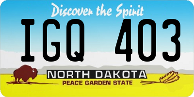 ND license plate IGQ403
