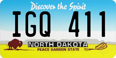 ND license plate IGQ411