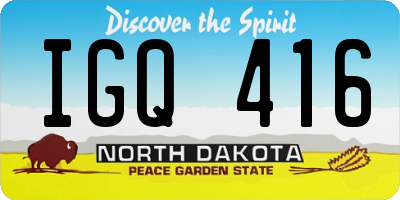 ND license plate IGQ416