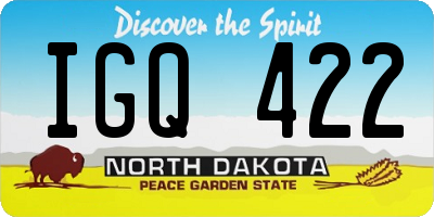 ND license plate IGQ422