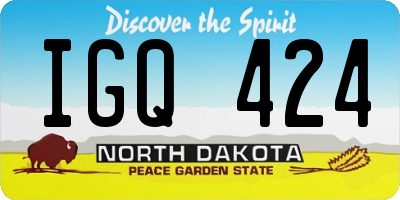 ND license plate IGQ424