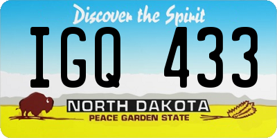 ND license plate IGQ433