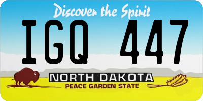 ND license plate IGQ447