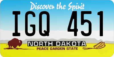 ND license plate IGQ451