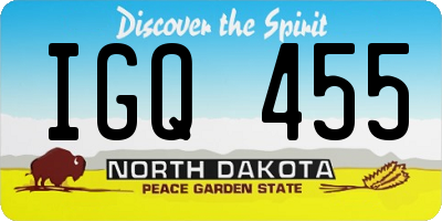 ND license plate IGQ455