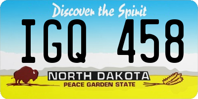 ND license plate IGQ458