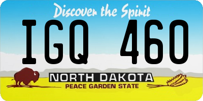 ND license plate IGQ460