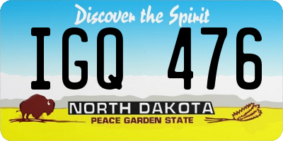 ND license plate IGQ476