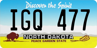 ND license plate IGQ477