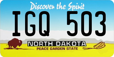 ND license plate IGQ503
