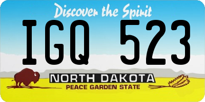 ND license plate IGQ523