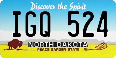 ND license plate IGQ524